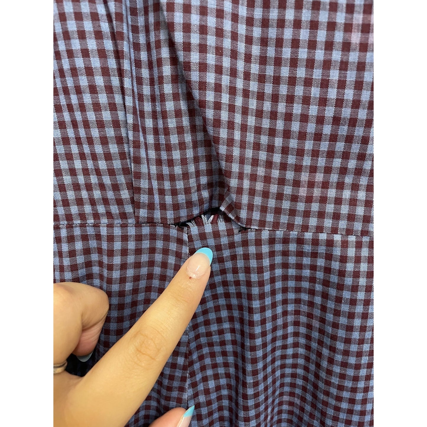 Vintage 50s Shirt & Flare Gingham Blue and Purple Dress