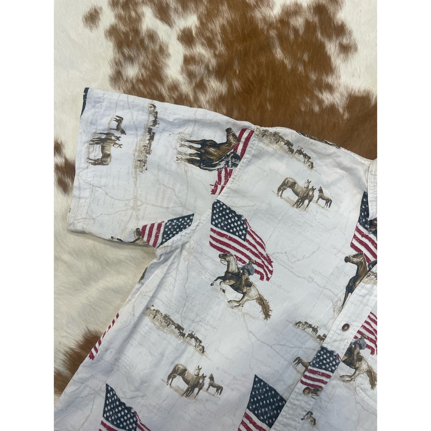 Vintage American Flag Western Button Up Shirt