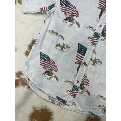 Vintage American Flag Western Button Up Shirt